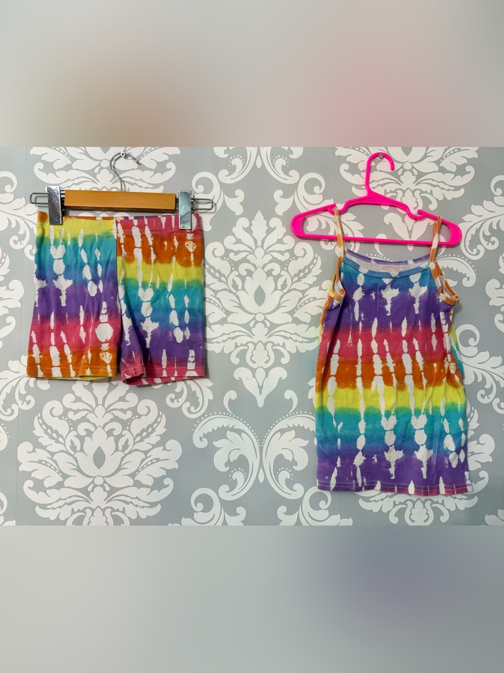 💫4/$25 • PJ Place Rainbow Stripe Tie-Dye 2 Piece PJ Set